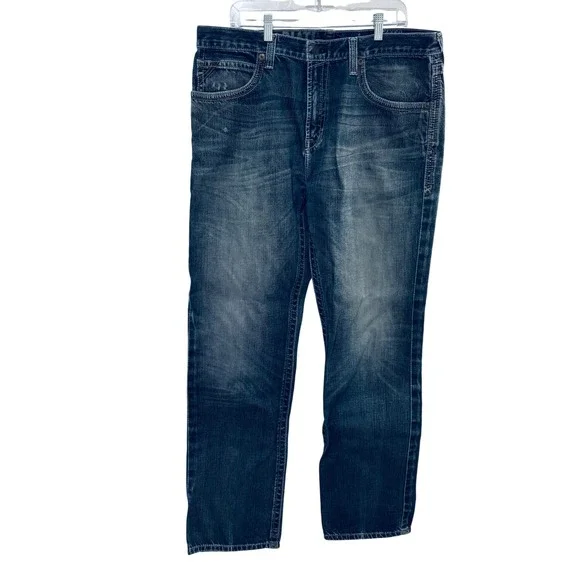 Ariat M2 Relaxed Bootcut Blue Jeans Mens 38 x 34 Distressed Faded Western Cowboy - Picture 2 of 10